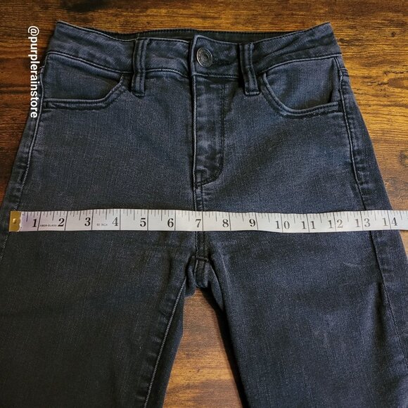 American Eagle Jeans 0 S Hi Rise Jegging Next Level Stretch Black Wash Denim - Picture 9 of 13